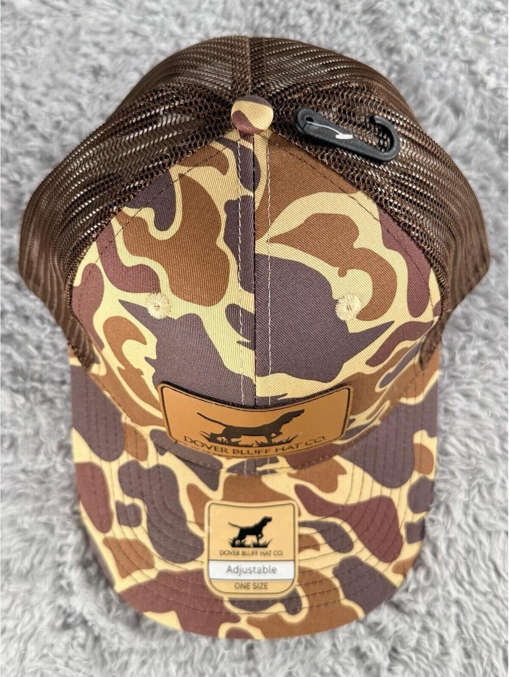 NWT Dover Bluff Hat Co Camo Trucker Hat Cap Adjustable Pointer Hunting Dog Patch - Picture 4 of 8